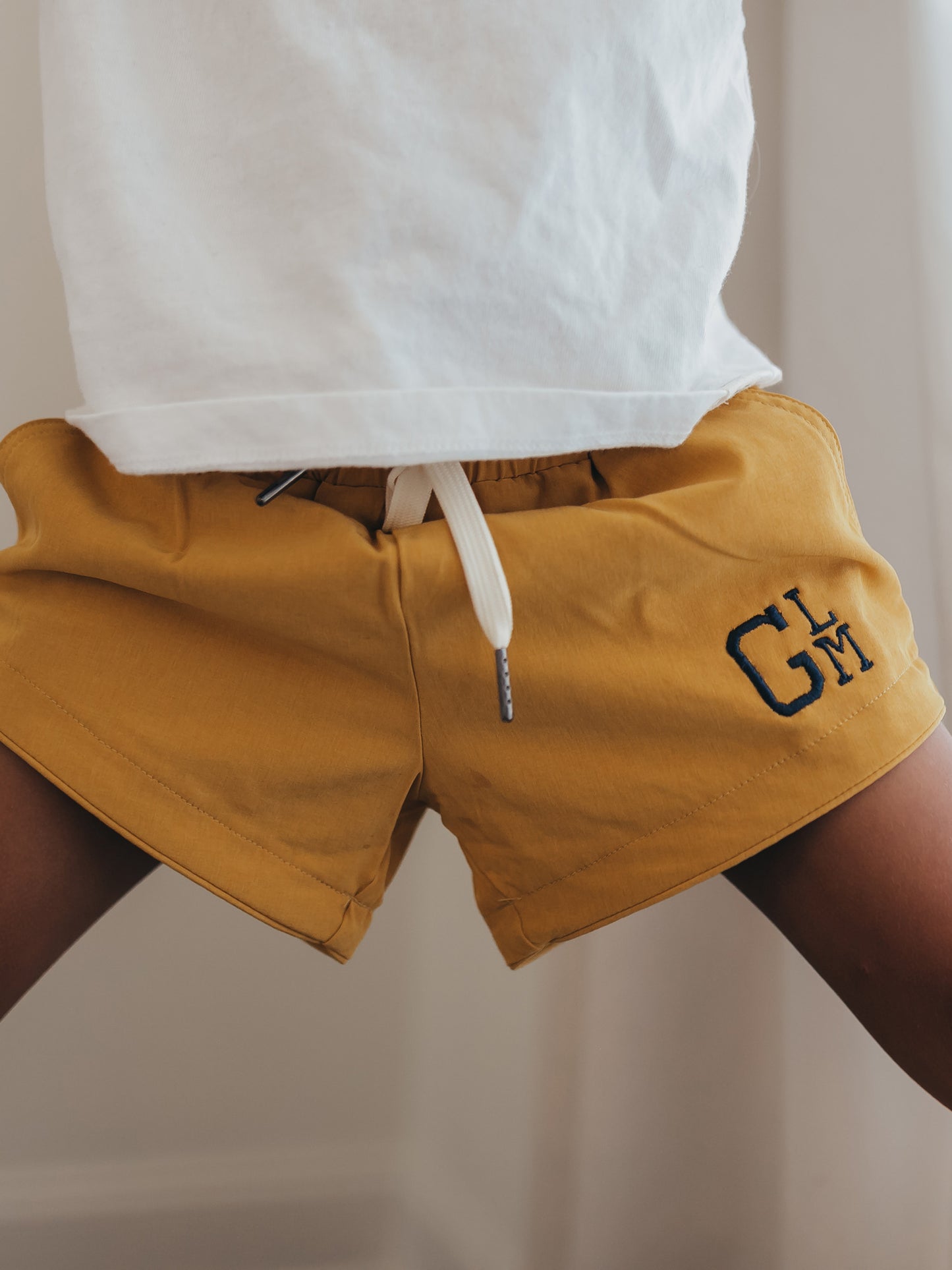 Customizable Boy's Everyday Lined Trunks – Yellow Solid