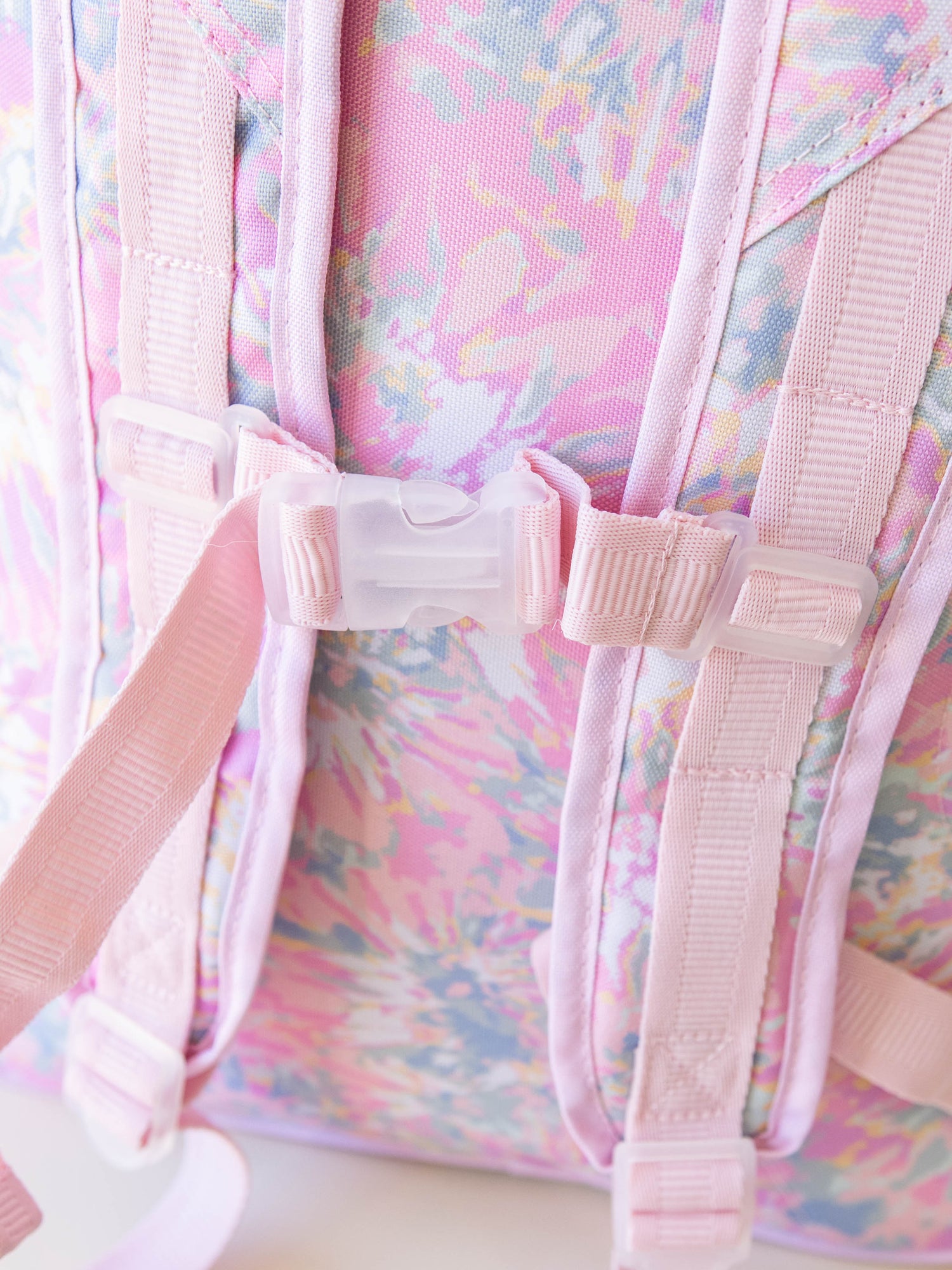 Girls Pink Strap Tie Dye Duffle Bag With Monogram 