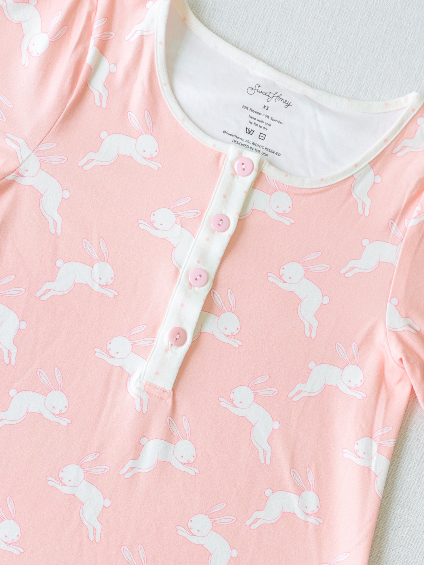 Women's Gown Pajama - Hippity Hoppity Pink