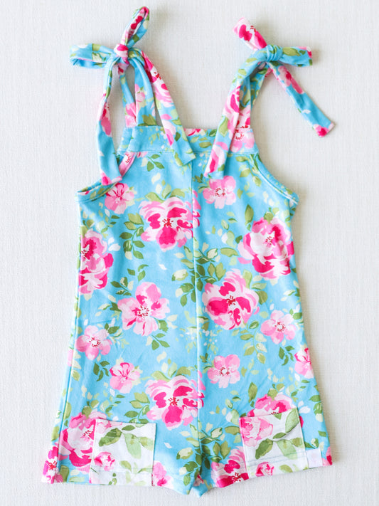 Tilly Romper - Swirly Floral Pinks