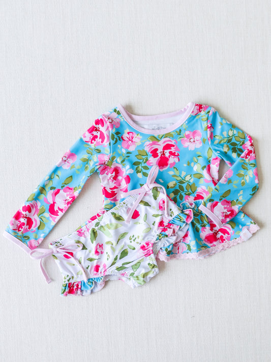 Micah Rash Guard - Swirly Floral Pinks