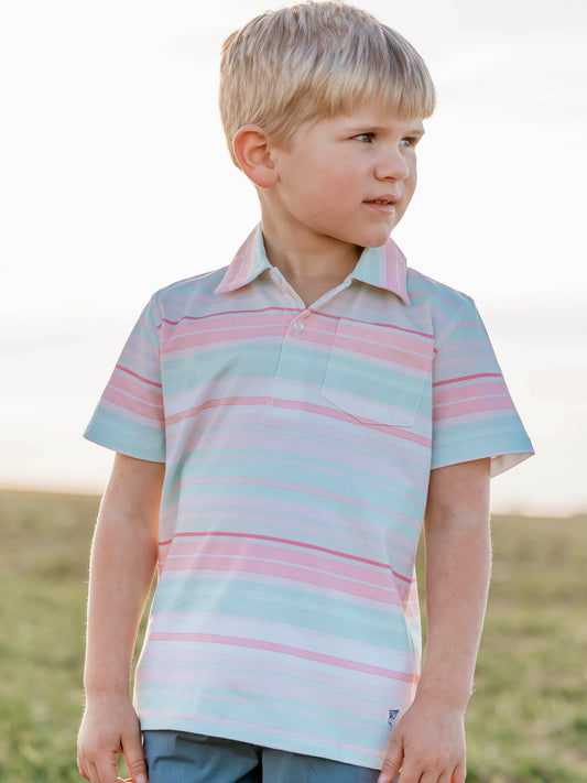 Boy's Polo Shirt - Pastel Stripes