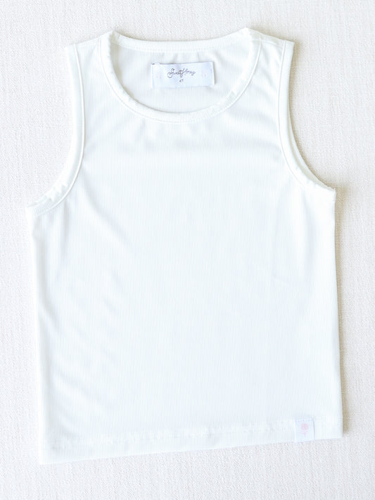 Ribbed Tank Top – Cloud White