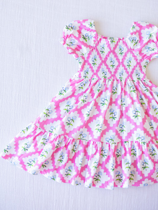 Puff Sleeve Dress - Pink Petit Four
