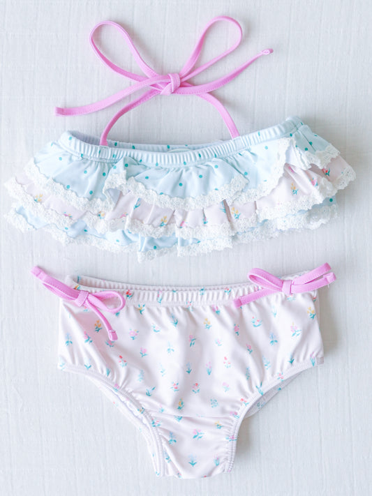 Milly Frilly Crop - Floral Drop