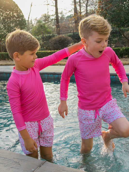 Boy's Swim Set - Lovely Pink Roses